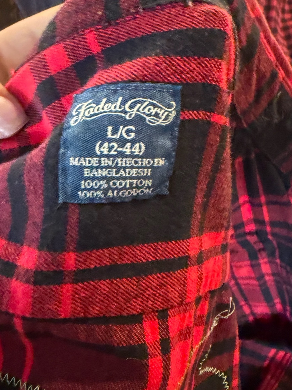 Red POTC Plaid Skull Back Graphic Flannel Shirt - Picture 3 of 3